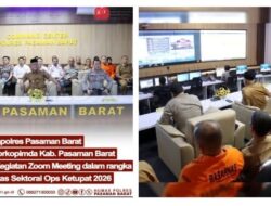Kapolres Pasaman Barat AKBP Agung Tribawanto Pimpin Zoom Meeting Rakor Lintas Sektoral Pengamanan Lebaran 2026