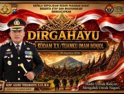 AKBP Agung Tribawanto Sampaikan Dirgahayu Kodam XX/Tuanku Imam Bonjol, Perkuat Sinergi TNI-Polri